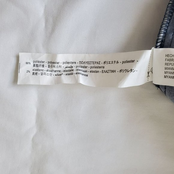 ZARA Women's Navy Blue/White Striped Drawstring Paperbag Pants Size XS - Picture 16 of 16